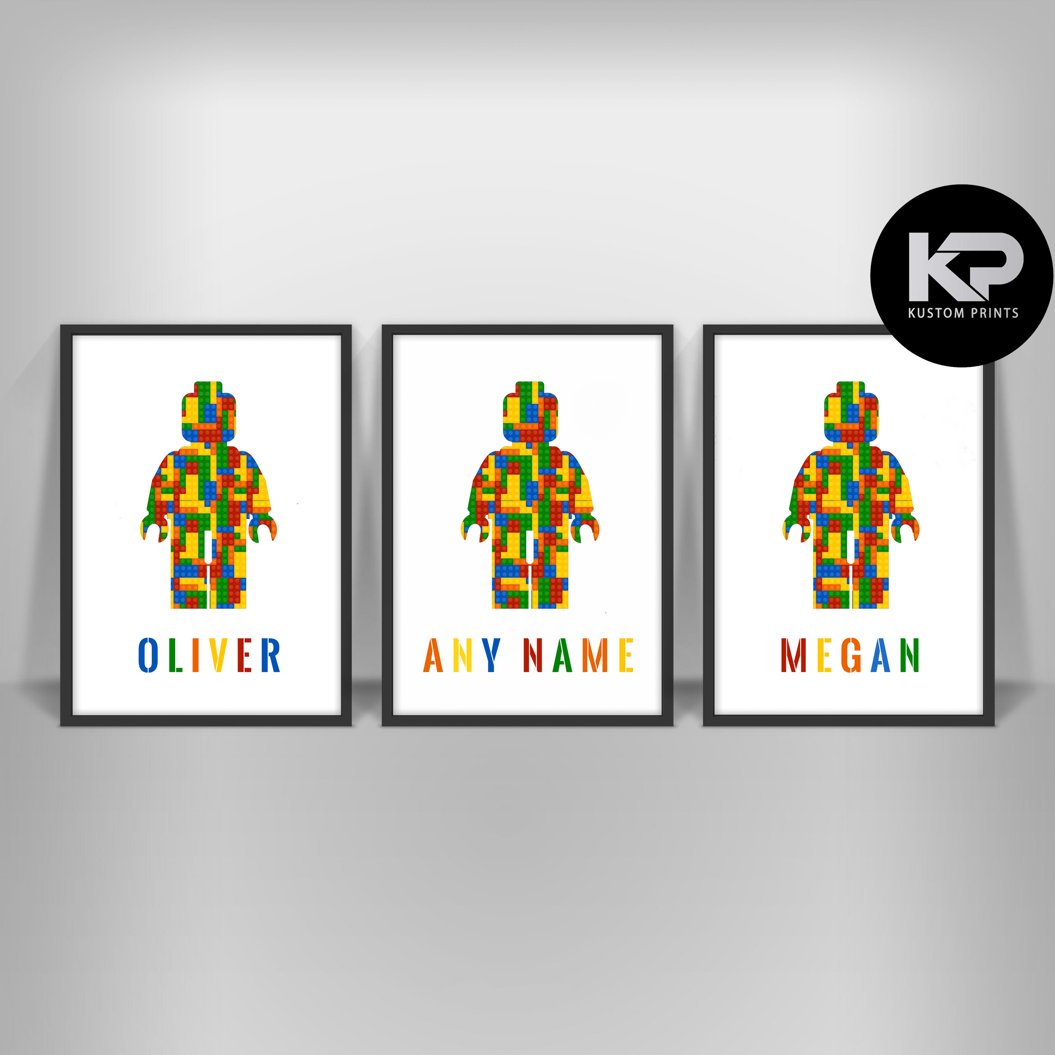 Personalised Name Lego Robot Print Kids Bedroom Wall Art Poster Girl Boy Nursery Ebay