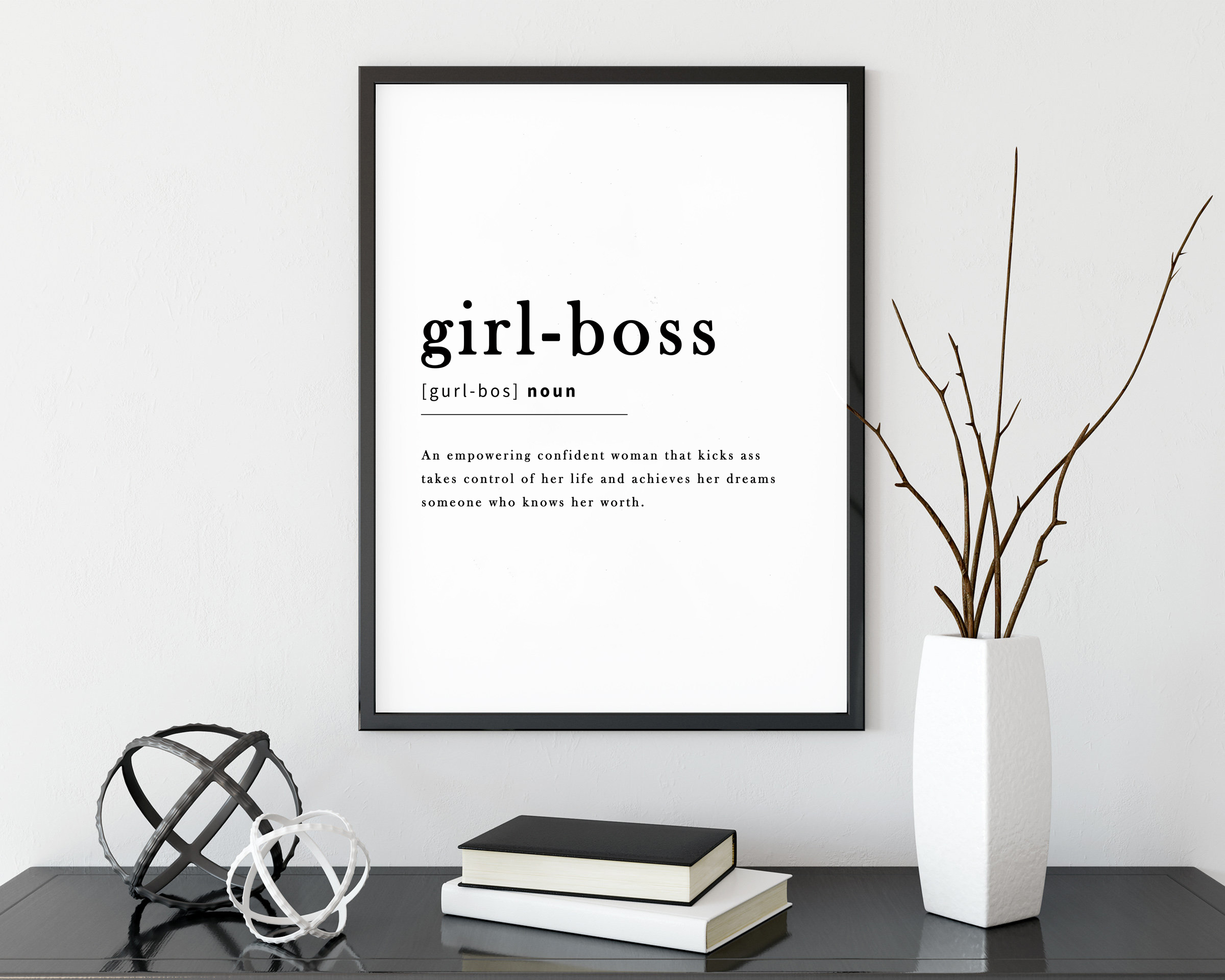 Boss Girl Definition Print Inspirational Female Art Motivational Wall